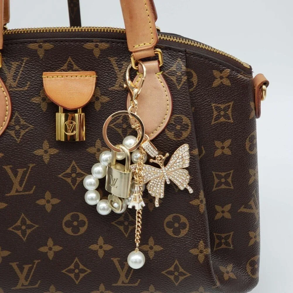 Authentic LV Gold Padlock & Key 🔑 Bag Charm / Unbranded Keychain Combov